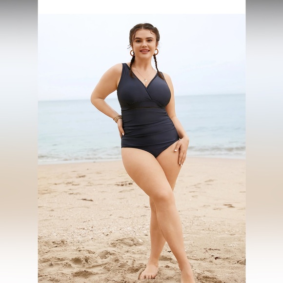#231 BloomChic Classic Black One-Piece Swimsuit - Picture 1 of 8